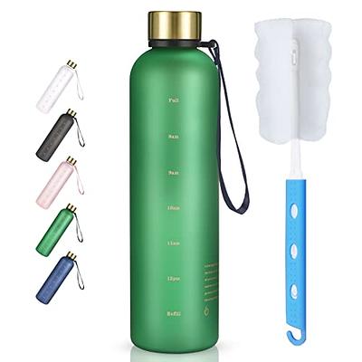 Sports Water Bottle with Time Markings, BPA Free frosted Tritan