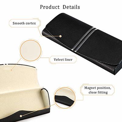 Marvolia Glasses Case Hard Shell - PU Leather Eyeglass Case Eyeglasses Case  for Sunglasses Eye Glasses Case