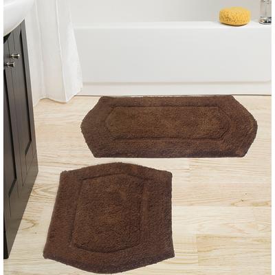 Home Weavers Inc Modesto Collection Pink Cotton 5 Piece Bath Rug Set