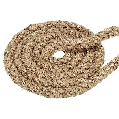 Natural Jute Rope, 1-1/2 in x 50 Ft Thick Twisted Manila Rope