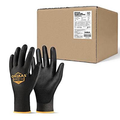 OKIAAS Men's Ultra-Thin and Lightweight Working Gloves with Grip, 12 Pairs,  Black, Small: : Tools & Home Improvement
