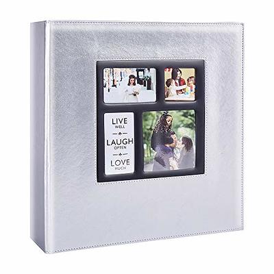 RECUTMS Photo Album 4x6 600 Photos Black Pages Large Capacity Leather Cover  Family Photo Albums Holds 600 Horizontal and Vertical Photos (Black)