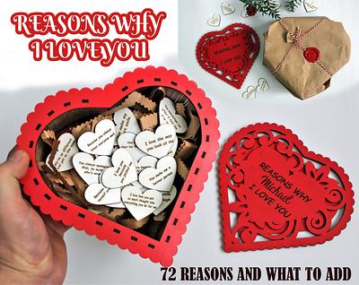 Reasons Why I Love You, Personalised Valentines Day Gift, Gift for