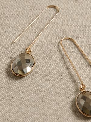 Rose Cut Stone Drop Earrings, Aureus + Argent