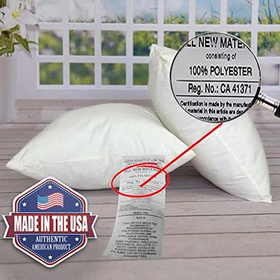 Throw Inserts Couch Stuffer Pillows Hypoallergenic Square Form Washable  Cushion