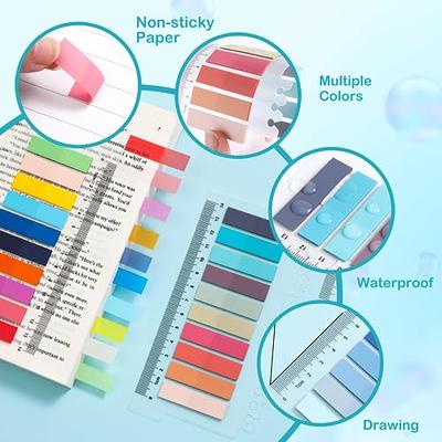 Transparent Sticky Note Tabs for Books, 200 PCS Vintage Clear Waterproof  Self-Adhesive Translucent Colorful Sticky Index Tabs for Annotating Books