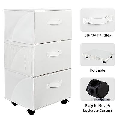 GRANNY SAYS 3 Drawer Storage Organizer, Dresser for Bedroom, Foldable  Rolling Storage Cart with Drawers, Storage Drawers for Clothing, Beige -  Yahoo Shopping