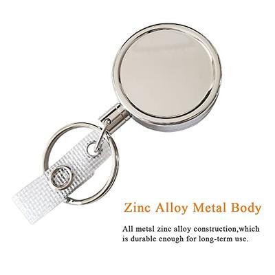 Retractable ID Badge Holder Heavy Duty Metal Body Steel Cord