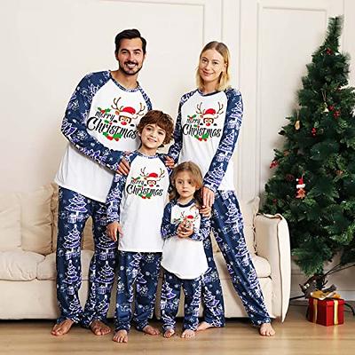 Christmas Pajamas for Family, Matching Family Christmas Pjs Sets Red and  Black Plaid Printed Top Sleepwear