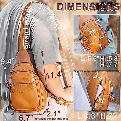 Men Women Chest Bag Genuine Leather Sling Shoulder Backpack