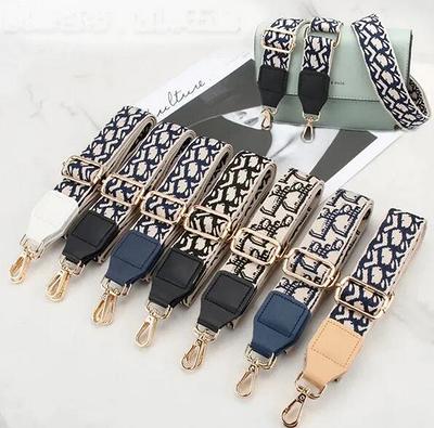 3.8cm Width Adjustable Embroidery Webbing Shoulder Purse Strap,Canvas Bag Strap, Crossbody Bag Strap,Cotton Bag Strap,Pure Color Bag Strap