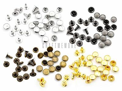 CRAFTMEMORE 200 Pack Leather Rivets Single Cap Rapid Rivet Metal Stud  Fasteners Round Cap for Bag Belt Wallet Leather Craftt (Silver, 7MM) -  Yahoo Shopping