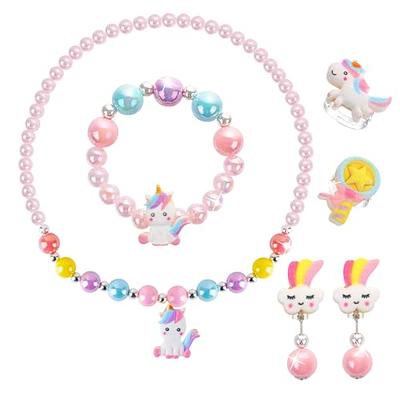 Annilubaby Unicorn Jewelry Set, Kids Unicorn Jewelry for Girls