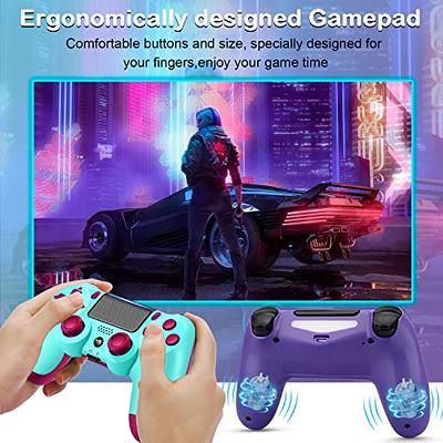 Wired Controller for PS4 PC/Play-Station 4/Pro/Slim and Windows 10/8/7, For  PS4 Wired Controller with Double Vibration Shock and Motion Motors