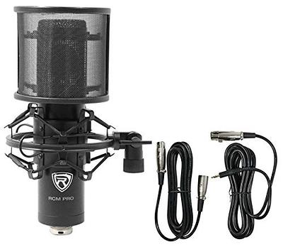 Rockville Podcast Recording Studio Desktop Microphone Mic Stand