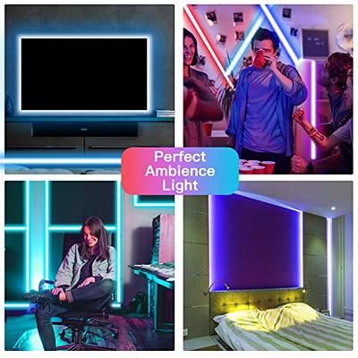 DAYBETTER 50ft Bluetooth LED Strip Lights,Music Sync 5050 LED Light Strip  RGB with Remote Control,Timer Schedule,Color Changing Led Lights for  Bedroom(APP+Remote +Mic) 