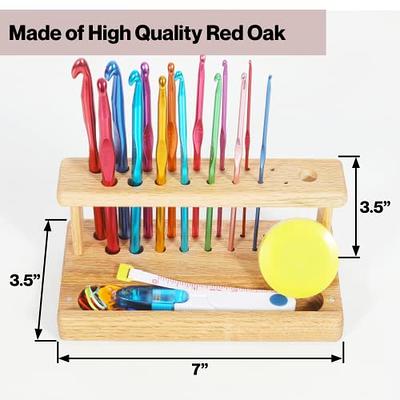 Olikraft 14-Piece Ergonomic Crochet Hook Set with Wooden Holder