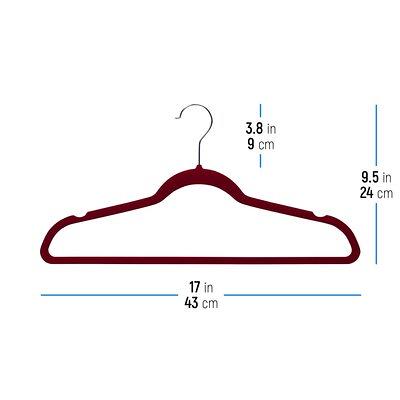 OSTO 30 Pack Premium Velvet Hangers, Non-Slip Adult Hangers with Pants Bar and Notches, Thin Space Saving 360-Degree Swivel Hook Black