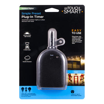 myTouchSmart Simple Set Plug-In Dual Digital Indoor,Outdoor Timer with 2  Grounded Outlets 26898-P2 - The Home Depot