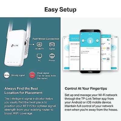TP-Link AC1200 WiFi Extender, 2023 Engadget Best Budget pick, 1.2Gbps  signal booster for home, Dual Band 5GHz/2.4GHz, Covers Up to 1500 Sq.ft and  30