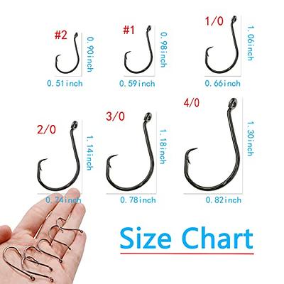  Afmivs Circle Hooks Saltwater, 150pcs Fishing Hooks Saltwater,  6Sizes Fish Hooks, Catfish Hooks Octopus Hooks, Saltwater Hooks 1/0 2/0 3/0  4/0 5/0 6/0 Black High Carbon Steel With Portable Plastic Box : Sports &  Outdoors