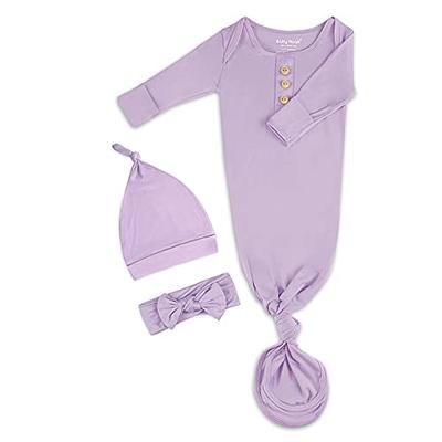 Newborn Baby Knotted Gown Super Soft Silky Infant Long Sleeve