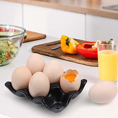 vacane Plastic Egg Holder for Refrigerator,Stackable Egg Holder Clear Tray  with Lid,BPA-Free Egg