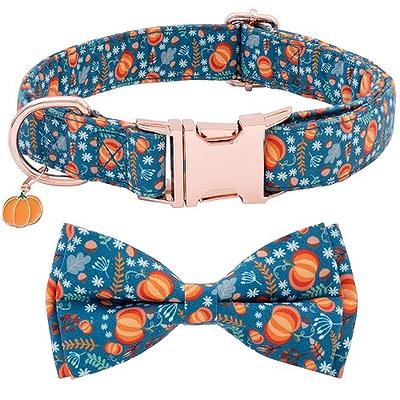 Bowtie Dog Collar Female, Bow Tie Floral Girl Dogs Collars, Adjustable Soft  for Small Medium Large Cats, Cute Daisy Patterns Comfortable Cotton Collars  with Metal Buckle, Durable Pet Puppy Gift Pink 