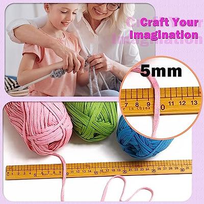 Yarn for Crocheting, Crochet Yarn, Easy Yarn, Beginners Yarn for Crocheting  with Easy-to-See Stitches, Stitch Marker, and Elbow Needle Cotton Yarn for