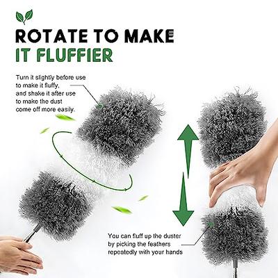 Dusters for Cleaning High Ceiling Fan, Newliton Microfiber Feather Duster  with 30'' to 100'' Telescoping Extension Pole, Long Extendable Duster for