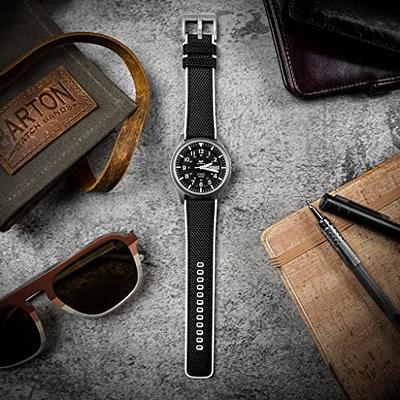 Barton Watch Bands with Integrated Quick Release Spring Bars- Cordura Fabric and Silicone- Cordura Fabric and Silicone Hybrid Watch Bands - Choice