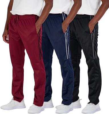  3 Pack: Mens Sweatpants Open Bottom Baggy Track Pants Active  Athletic Workout Gym Training Tech Fleece Tapered Slim Tiro Tricot Wide Leg  Sports Running Casual Quick Dry Fit Soccer Casual-Set 1,S 