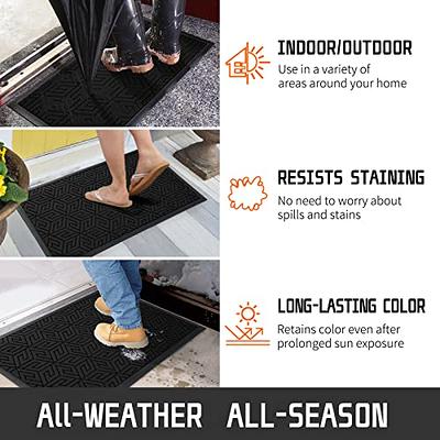 DEXI Door Mat, Durable Heavy Duty Outdoor Indoor Doormat, Stain and Fade Resistant, Low Profile, Non Slip Front Door Mats, Easy Clean Patio Entryway