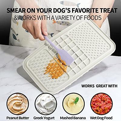 Kwispel Lick Mat for Dogs, Large Dog Lick Mat with Suction Cups for  Anxiety, Peanut Butter Dog Licking Mat Slow Feeder Dispensing Treater Lick  Pad for Dogs Cats Small Grey