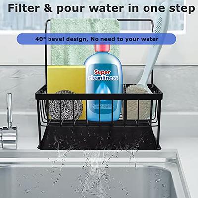 Multi-Purpose Sink Caddy, Sponge and Utensil Holder. Sink Organizer & Dish  drain, Kitchen, Bathroom, RV, Silicone Soap Tray and Drain Rack, Faucet