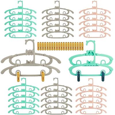 30 Pack Baby Hangers for Nursery Closet, Kids Baby Clothes Hangers Space  Saving Adjustable Non-Slip Toddler Infant Clothes Hangers with Windproof