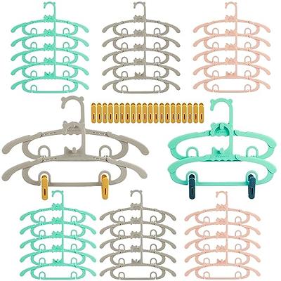 40 Pack Baby Hangers for Closet Plastic Kids Hangers Clothes Space Saving  Hangers Non Slip Extendable Baby Hangers for Nursery Toddler Heavy Duty