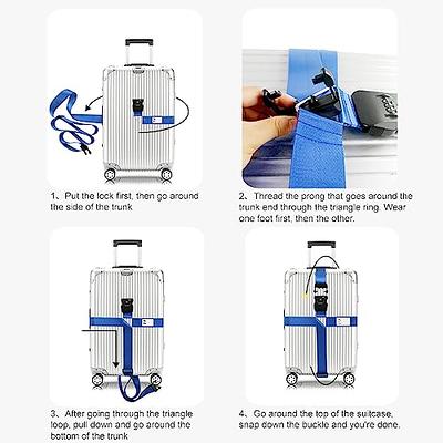 Cross Luggage Straps Set TSA Approved with Lock Adjustable Travel