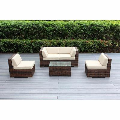 Beautiful Outdoor Patio Wicker Furniture Deep Seating 5 pc set