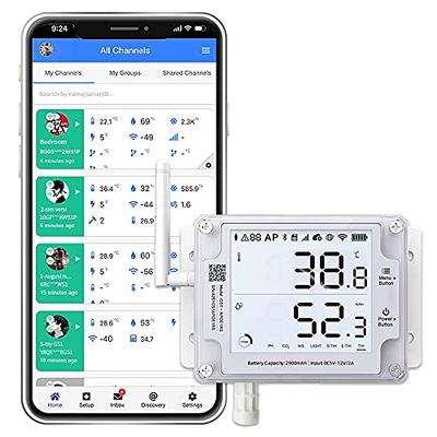 ST3 WiFi Room Thermometer Hygrometer, Email Alarm, App