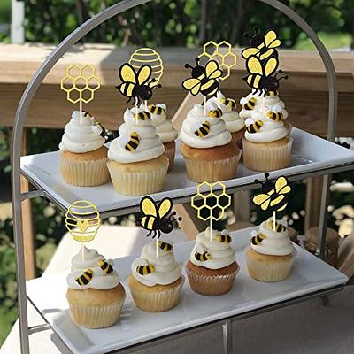  Gyufise 24Pcs Bumble Bee One Cupcake Toppers Heart Bumble Bee  Cake Decorations for Boy Girl 1st Birthday Decorations Bee Baby Shower  Beehive Honey Party Supplies : Grocery & Gourmet Food