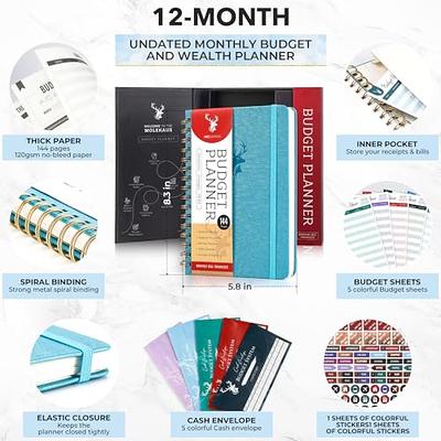 Budget Planner & Monthly Bill Organizer with 12 Envelopes and Pockets.  Expense Tracker Notebook and Financial Planner Budget Book to Control Your  Money. Large Size (8.5 x 11) 