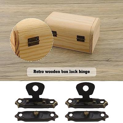 5 Pcs Vintage Decorative Hook Hasp Bronze Swing Lock Clasp Right Latch  Toggle Snap Closure with Screws for Jewelry Case Gift Wine Wooden Box  Crafting