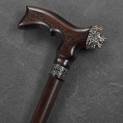 Stylish Carved Skull Cane - Cool Walking Stick - Wooden Vintage Men's Canes