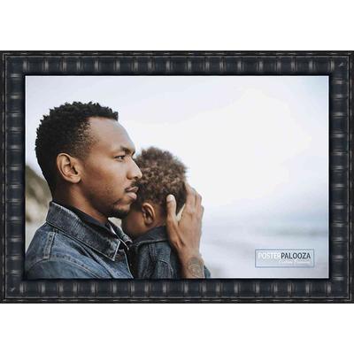 4x10 Bamboo Black Complete Wood Picture Frame with UV Acrylic, Foam Board Backing, & Hardware