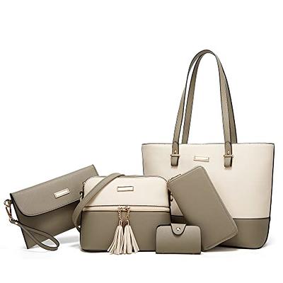 Buy Women Handbag Set 4 in 1 Soft PU Leather Top Handle Bag, Tote Bag,  Shoulder Bags Crossbody Bag Wallet Purse Set Online at desertcartINDIA