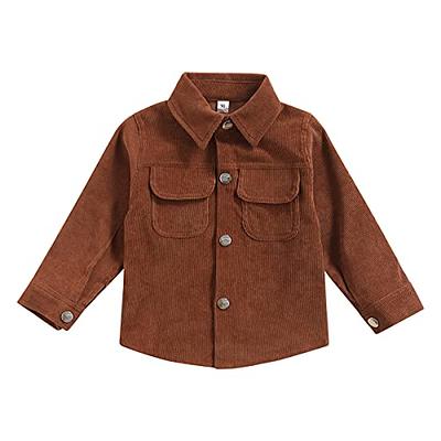  Cromoncent Boys Thermal Lined Plaid Flannel Shirt Jacket  Warm Fleece Long Sleeve Lapel Button Down Shacket Coat