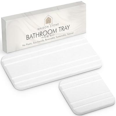 BBK Bathroom Vanity Tray 11.8 in- 2 Pack(Large) Silicone Bathroom Tray for  Counter, Perfume Key Trinket Ring Tray, Decor Soap Dispenser Countertop