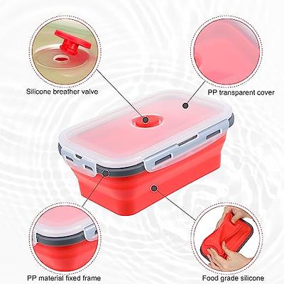 Sandwich Box, Reusable Food Storage Container, Travel Silicone Bowl for Hot  and Cold Food for Meal Prep, Lunch, Camping and Hiking, Dishwasher Safe -  Pink 