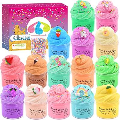 ICHICHI Rainbow Cloud Slime,Non-Sticky and Super Soft Scented Slime,Stress  Relief Toy